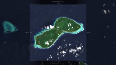 Vanuatu 'ya ait Mercan Denizi' ndeki Emae Adası, 16 Kasım 2023 'te çekilmiş bir uydu görüntüsüyle tanımlandı ve vurgulandı.