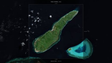 Endonezya 'ya ait Banda Denizi' ndeki Pulau Fordate, 9 Haziran 2018 'de çekilen bir uydu görüntüsünde tanımlandı ve vurgulandı.