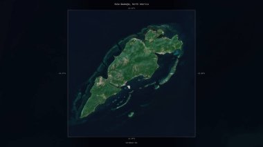 Isla Guanaja in the Caribbean Sea, belonging to Honduras, described and highlighted on a satellite image taken in August 31, 2023 clipart