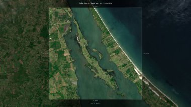 Meksika Körfezi 'ndeki Juan A. Ramirez Adası, 26 Mayıs 2023' te çekilmiş bir uydu görüntüsü ile tanımlandı ve vurgulandı.