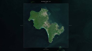 Tayland Körfezi 'ndeki Koh Rong Adası, Kamboçya' ya ait, 4 Aralık 2020 'de çekilen bir uydu görüntüsünde tanımlandı ve vurgulandı.
