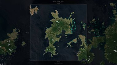 Endonezya 'ya ait Savu Denizi' ndeki Pulau Komodo, 29 Nisan 2021 'de çekilen bir uydu görüntüsünde tanımlandı ve vurgulandı.