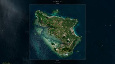 Endonezya 'ya ait Güney Çin Denizi' ndeki Pulau Mapur, 12 Şubat 2019 'da çekilen bir uydu görüntüsünde tanımlandı ve vurgulandı.