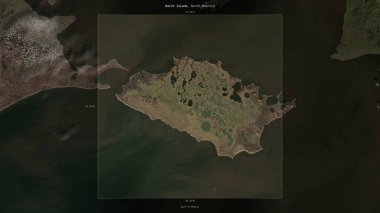 Meksika Körfezi 'ndeki Marsh Adası, 6 Kasım 2020' de çekilmiş bir uydu görüntüsüyle tanımlandı ve vurgulandı.