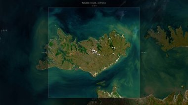 Avustralya 'ya ait Timor Denizi' ndeki Melville Adası, 21 Mayıs 2023 'te çekilmiş bir uydu görüntüsüyle tanımlandı ve vurgulandı.