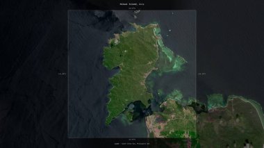 Filipinler 'deki Palaui Adası, 2 Mayıs 2021' de çekilmiş bir uydu görüntüsü ile tanımlandı ve vurgulandı.