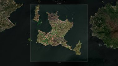 Türkiye 'ye ait Marmara Denizi' ndeki Pasaliman Adas, 1 Haziran 2023 'te çekilen bir uydu görüntüsünde tanımlandı ve vurgulandı.