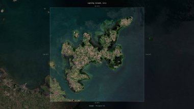 Filipinler 'deki Lapinig Adası, 22 Mart 2023' te çekilen uydu görüntüsü ile resmedilmiş ve resmedilmiştir.