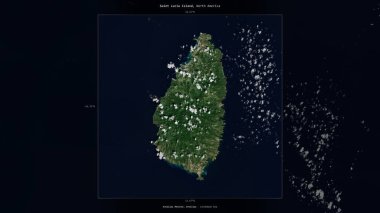 Aziz Lucia 'ya ait Karayip Denizi' ndeki Saint Lucia Adası, 1 Ocak 2024 'te çekilen bir uydu görüntüsünde tanımlandı ve vurgulandı.