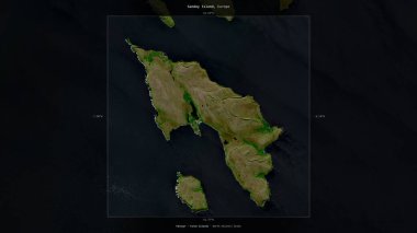 Faroe Adaları 'na ait Kuzey Atlantik Okyanusu' ndaki Sandoy Adası, 10 Eylül 2022 'de çekilmiş bir uydu görüntüsüyle tanımlandı ve vurgulandı.