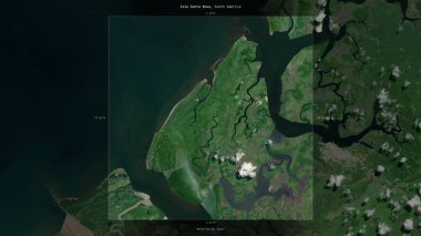 Ekvador 'a ait Kuzey Pasifik Okyanusu' ndaki Santa Rosa Adası, 5 Ağustos 2018 'de çekilmiş bir uydu görüntüsüyle tanımlandı ve vurgulandı.