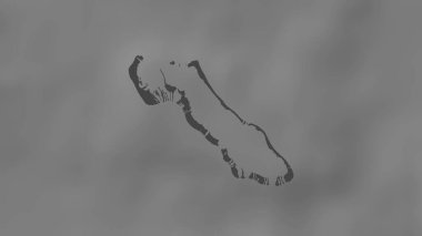 Anaa Island in the South Pacific Ocean on a bilevel elevation map clipart