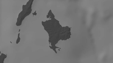 Celebes Denizi 'nde bir bileklik yükseklik haritasında Pulau Bangka