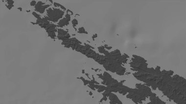 Barora Fa Island in the South Pacific Ocean on a bilevel elevation map clipart