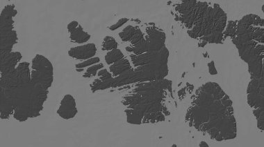 Bathurst Adası 'nın kuzeybatı geçitlerinde bir bileklik yükseklik haritası üzerinde