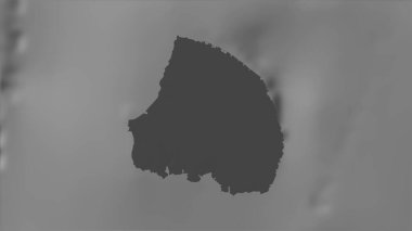 Blanquilla Island in the Caribbean Sea on a bilevel elevation map clipart