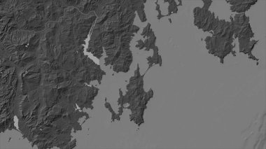 Tasman Denizi 'ndeki Bruny Adası bilek yüksekliği haritasında