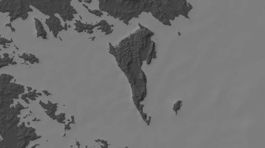 Sulu Denizi 'ndeki Coron Adası bilek yüksekliği haritasında
