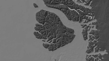Bilek yüksekliği haritasında Baffin Körfezi 'ndeki Disko Adası