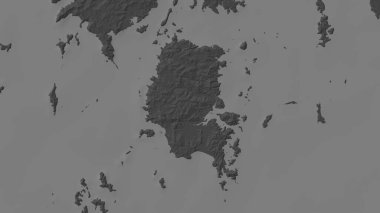 Andaman 'daki Kubbe Kyun Adası ya da Birmanya Denizi bir bilek yüksekliği haritası üzerinde