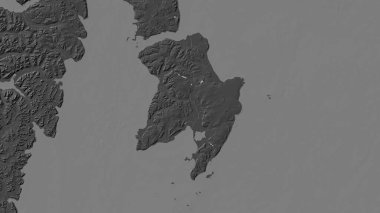 Barents Denizi 'ndeki Edgeya Adası bilek yüksekliği haritasında