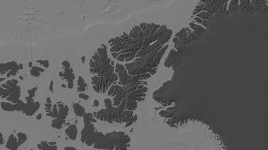 Baffin Körfezi 'ndeki Ellesmere Adası bilek yüksekliği haritasında