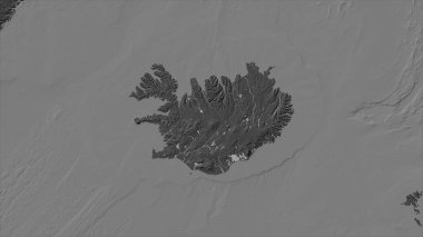 Grönland Denizi 'ndeki İzlanda Adası bilek yüksekliği haritasında