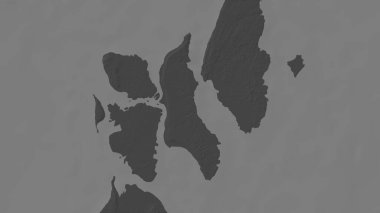 Andaman 'daki John Lawrence Adası ya da bilek yüksekliği haritasında Burma Denizi