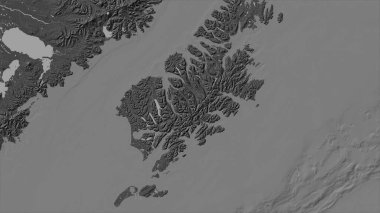 Alaska Körfezi 'ndeki Kodiak Adası bilek yüksekliği haritasında