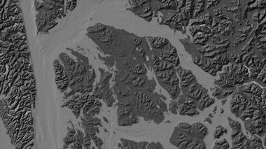 Güneydoğu Alaska 'nın Kıyı Suları' ndaki Kupreanof Adası ve bilek yüksekliği haritasında Britanya Kolumbiyası