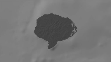 Lakeba Island in the South Pacific Ocean on a bilevel elevation map clipart