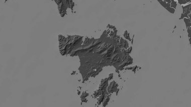 Pulau Langkawi Malacca Boğazı 'nda bir bilek yüksekliği haritasında