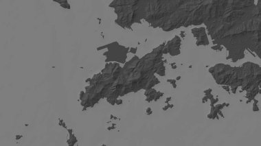 Güney Çin Denizi 'ndeki Lantau Adası bir bileklik yükseklik haritası üzerinde