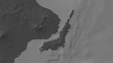 Molukka Denizi 'nde bir bileklik yükseklik haritasında Pulau Lembeh