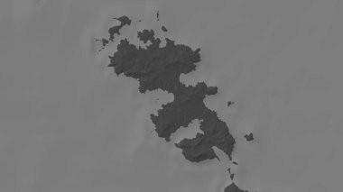 Leros Island in the Aegean Sea on a bilevel elevation map clipart