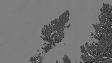 Lewis and Harris Island in the North Atlantic Ocean on a bilevel elevation map clipart