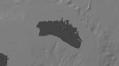 Balearic 'teki Minorca Adası (İber Denizi) bilek yüksekliği haritası üzerinde