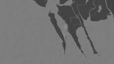 Bengal Körfezi 'ndeki Myengun Kyun Adası' nda bilek yüksekliği haritasında