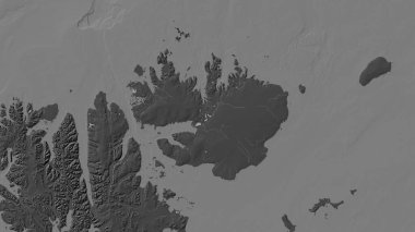 Barents Denizi 'nin kuzeydoğu karası. bilek yüksekliği haritasında.