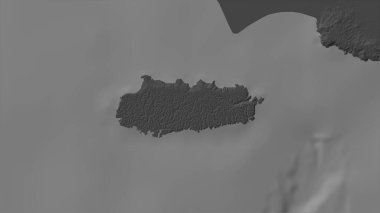Hint Okyanusu 'ndaki Pulau Nusa Barung bir bilek yüksekliği haritası üzerinde