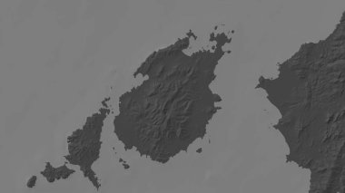 Ege Denizi 'ndeki Paros Adası bilek yüksekliği haritasında