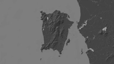 Malacca Boğazı 'nda bir bilek yüksekliği haritasında Pulau Penang