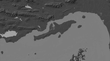 Basra Körfezi 'ndeki Qeshm Adası bilek yüksekliği haritasında