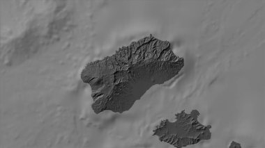 Santo Antao Island in the North Atlantic Ocean on a bilevel elevation map clipart