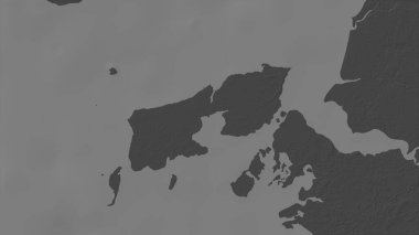 Banda Denizi 'ndeki Pulau Sera bir bileklik yükseklik haritası üzerinde