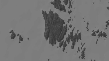 Pulau Siantan in the South China Sea on a bilevel elevation map clipart