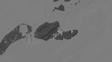 Alaska Körfezi 'ndeki Sitkinak Adası bilek yüksekliği haritasında