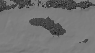 Pulau Sumba in the Savu Sea on a bilevel elevation map clipart