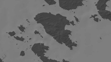 Doğu Çin Denizi 'ndeki Taohua Adası bir bileklik yükseklik haritası üzerinde