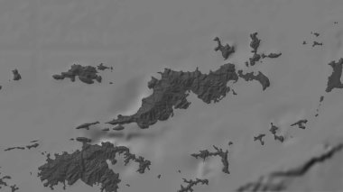 Karayip Denizi 'ndeki Tortola Adası bilek yüksekliği haritasında